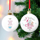 Personalised Tiny Tatty Teddy 1st Christmas Bauble: 5 - Christmas Baubles