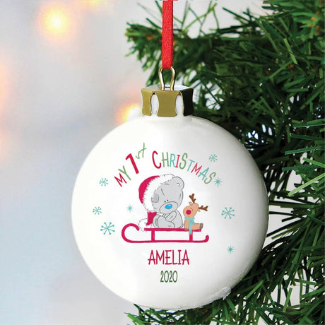 Personalised Tiny Tatty Teddy 1st Christmas Bauble: 1 - Christmas Baubles