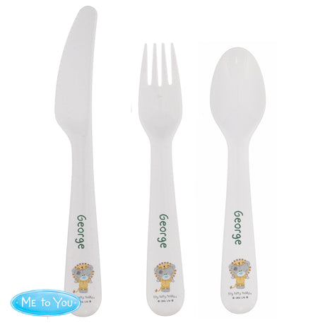 Personalised Tiny Tatty Teddy Jungle Animals Cutlery Set: 5 - Cutlery Sets