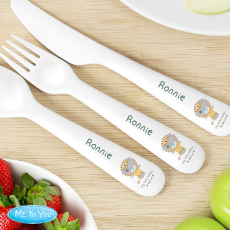 Personalised Tiny Tatty Teddy Jungle Animals Cutlery Set: 4 - Cutlery Sets