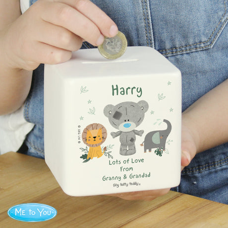 Personalised Tiny Tatty Teddy Jungle Animals Money Box: 1 - Money Boxes