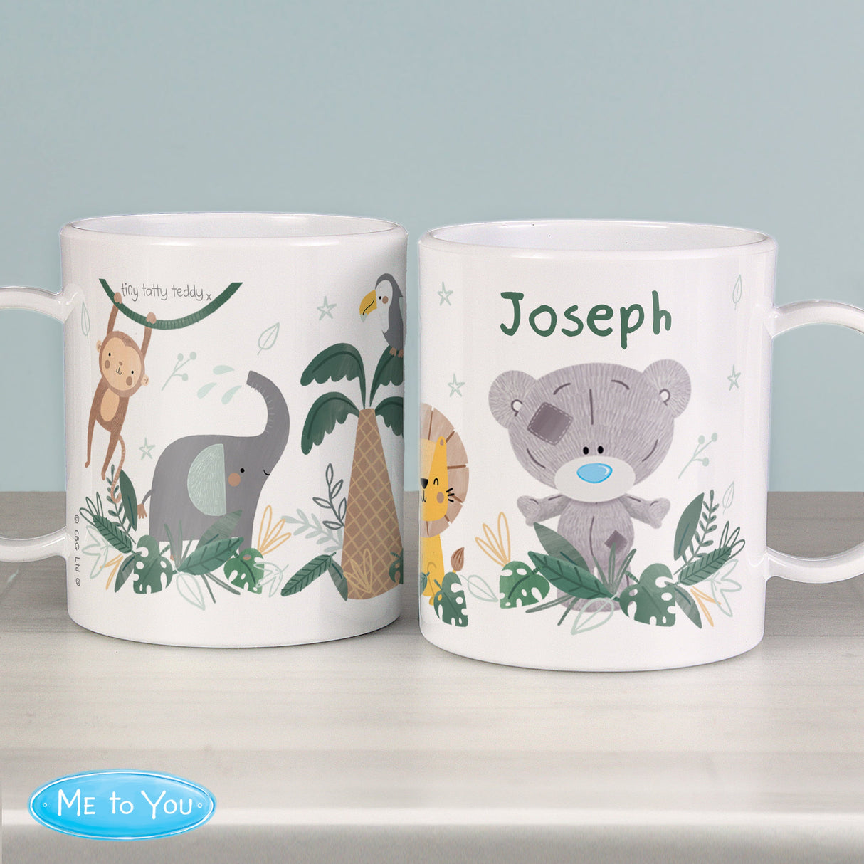 Personalised Tiny Tatty Teddy Jungle Animals Mug: 1 - Plastic Mugs