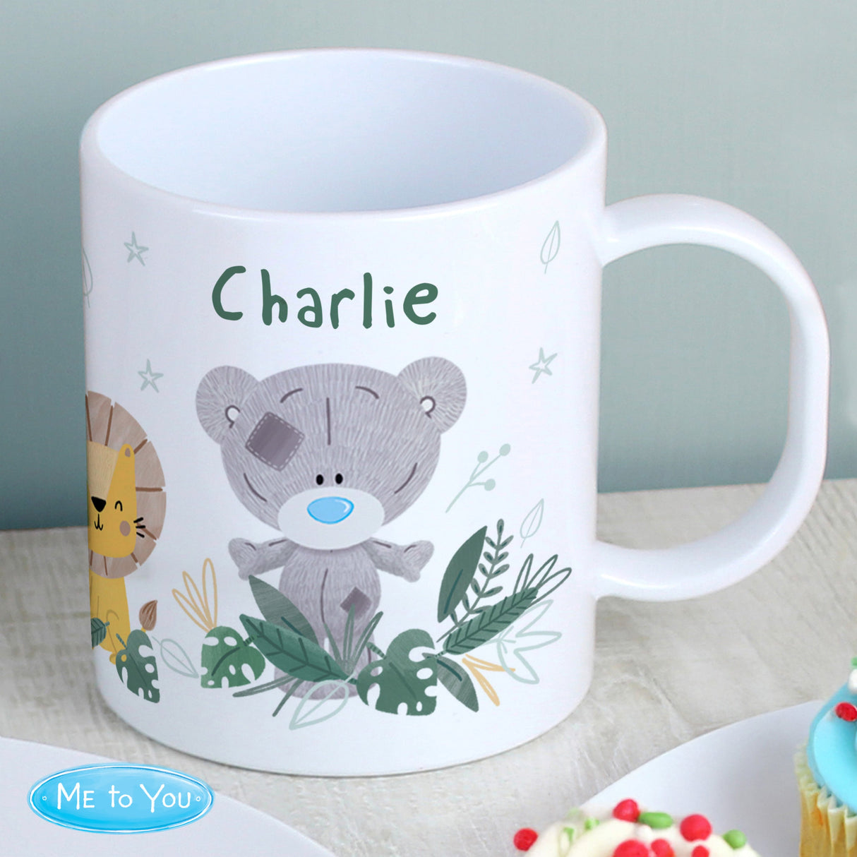 Personalised Tiny Tatty Teddy Jungle Animals Mug: 2 - Plastic Mugs