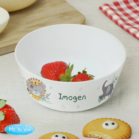 Personalised Tiny Tatty Teddy Jungle Animals Plastic Bowl: 3 - Bowls