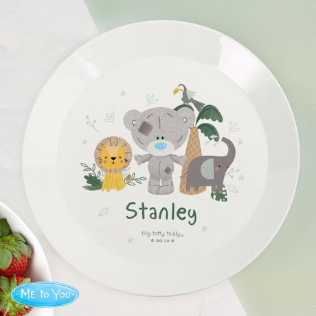 Personalised Tiny Tatty Teddy Jungle Animals Plate: 4 - Plates