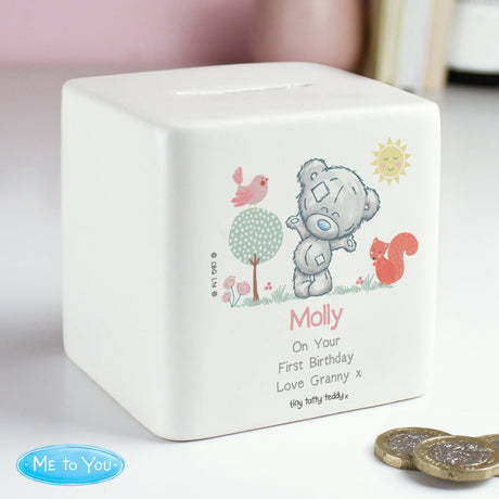 Personalised Tiny Tatty Teddy Woodland Animal Money Box: 4 - Money Boxes