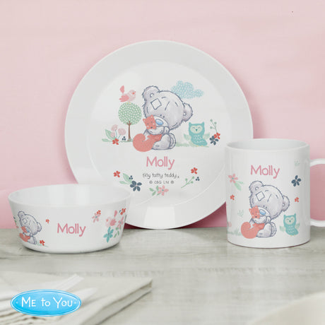 Personalised Tiny Tatty Teddy Woodland Animal Plastic Bowl: 4 - Bowls