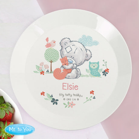 Personalised Tiny Tatty Teddy Woodland Animal Plate: 1 - Plates