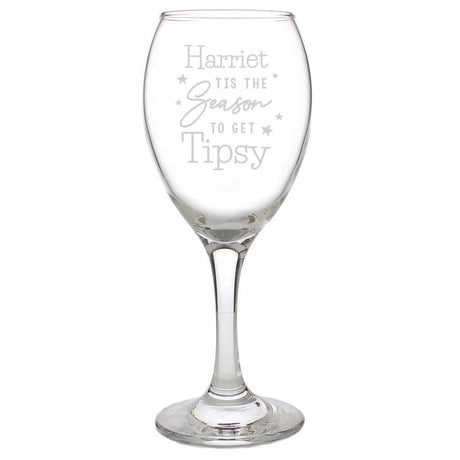 Personalised Tis The Season Wine Glass: 4 - Wine Glasses By Gift Moments