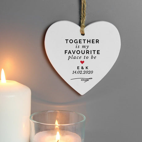 Personalised Wooden Heart Decoration: 1 - Decorations By Gift Moments