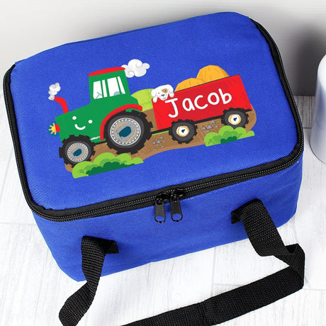 Personalised Tractor Blue Lunch Bag: 1 - Lunch Boxes & Bags By Gift Moments