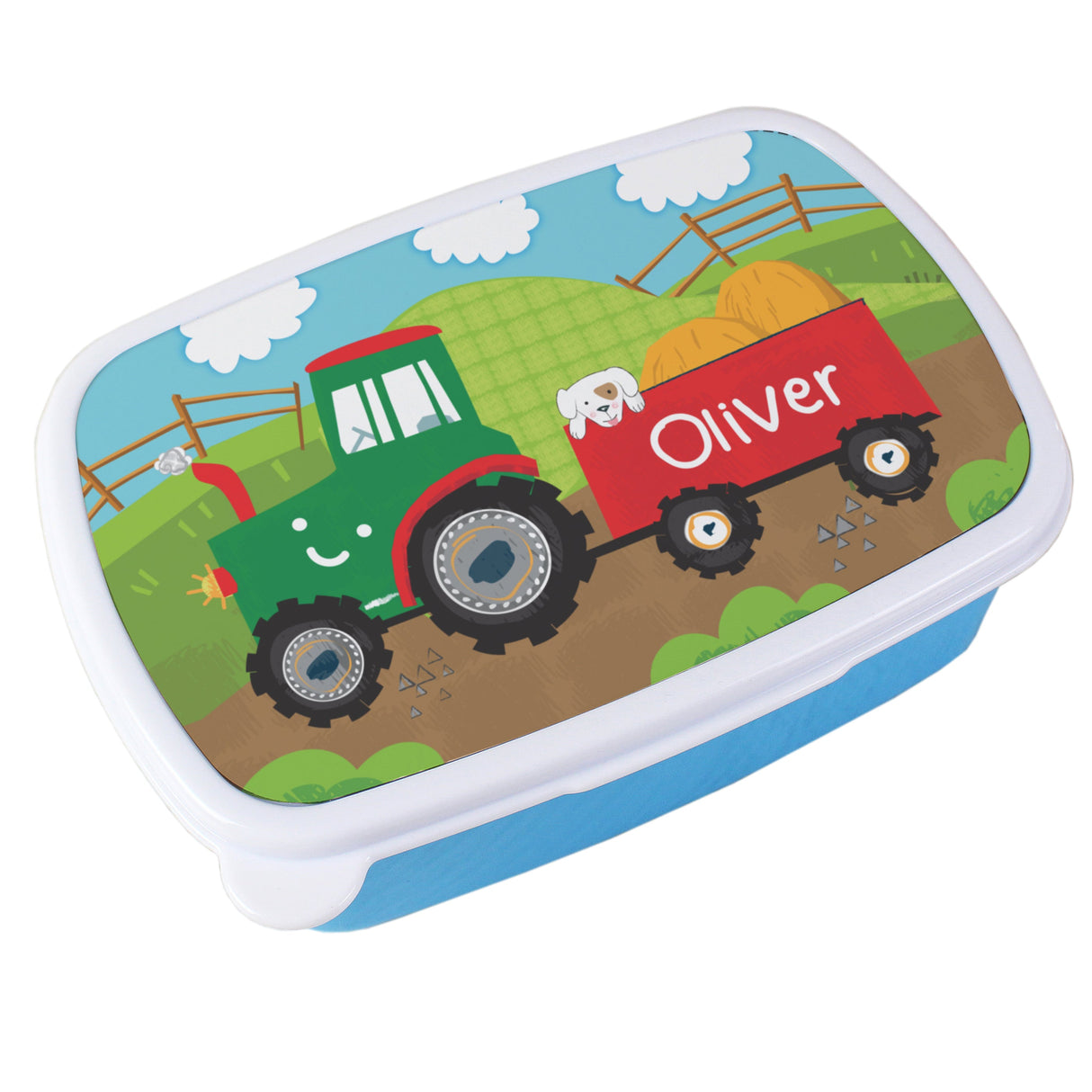 Personalised Blue Tractor Lunch Box: 5 - Lunch Boxes & Bags By Gift Moments