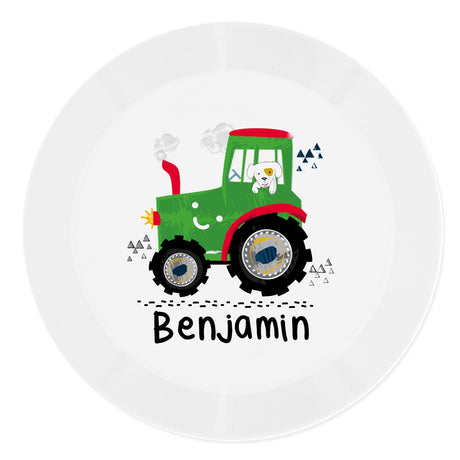 Personalised Drop-Proof Tractor Plate: 3 - Tableware By Gift Moments