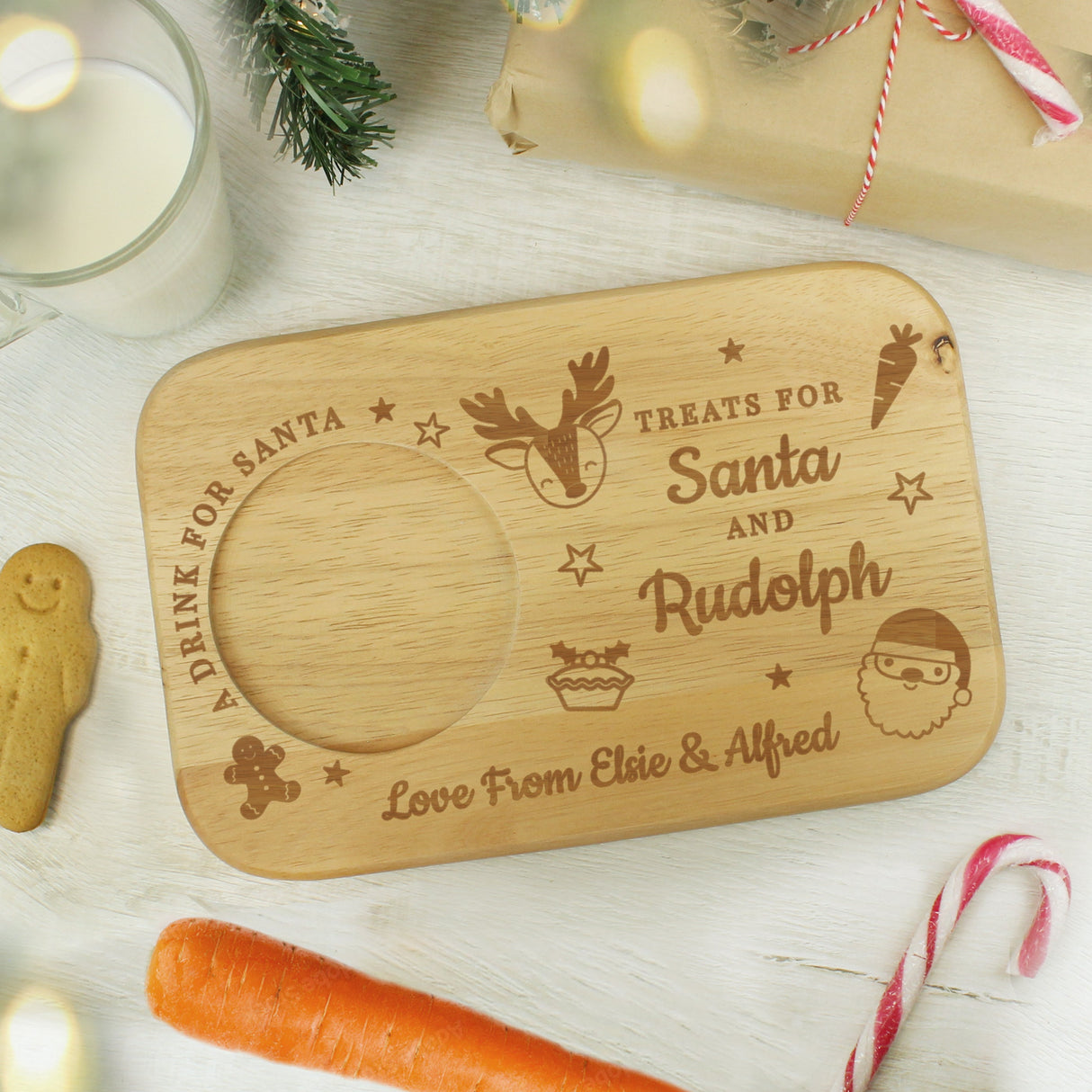 Personalised Santa Treats Coaster Tray: 2 - Coasters By Gift Moments