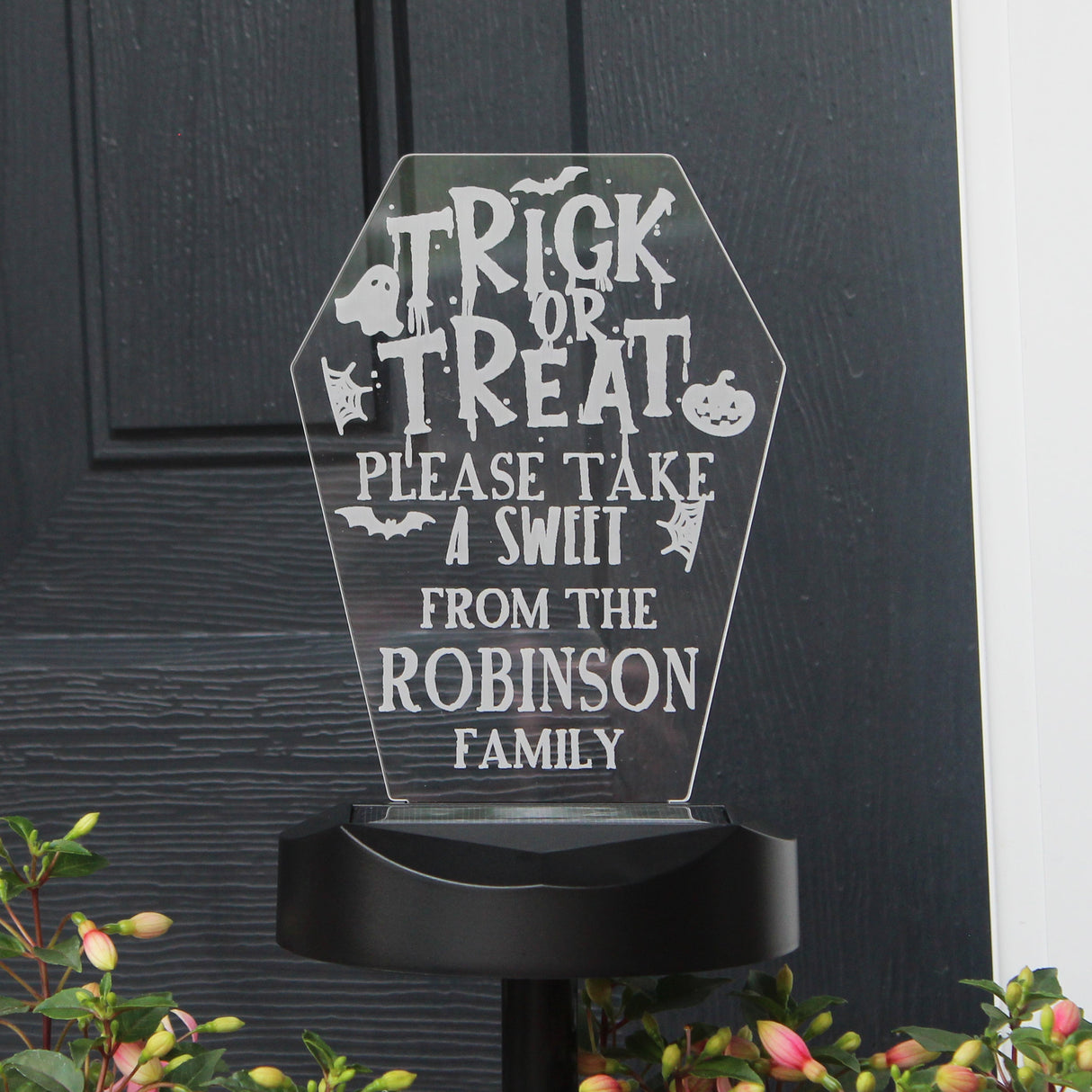 Personalised Solar Halloween Trick or Treat Light: 2 - Solar Lights By Gift Moments