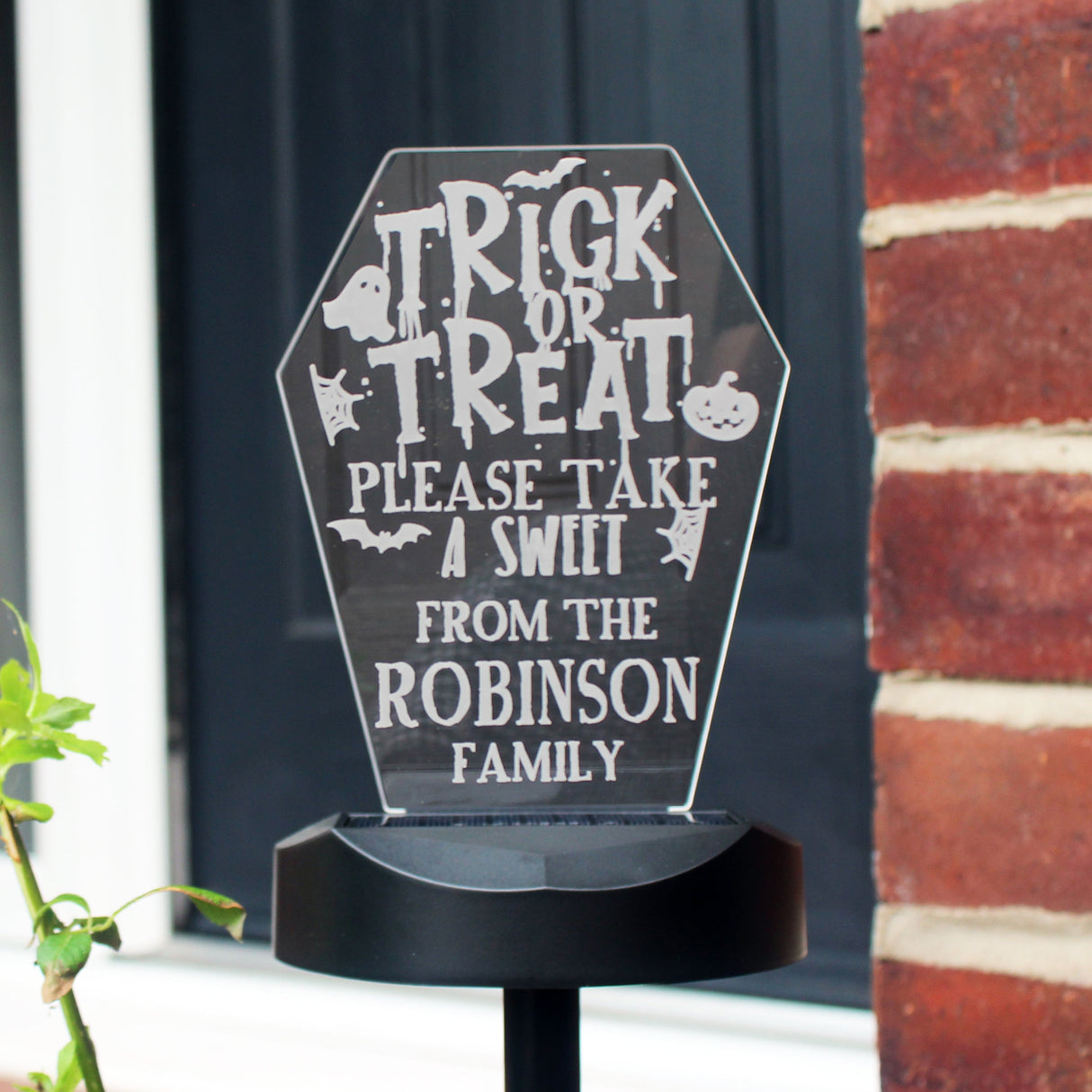 Personalised Solar Halloween Trick or Treat Light: 7 - Solar Lights By Gift Moments