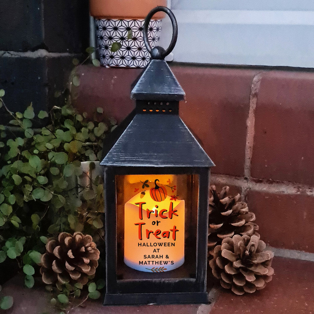 Personalised Trick or Treat LED Lantern: 1 - LED Lighting By Gift Moments