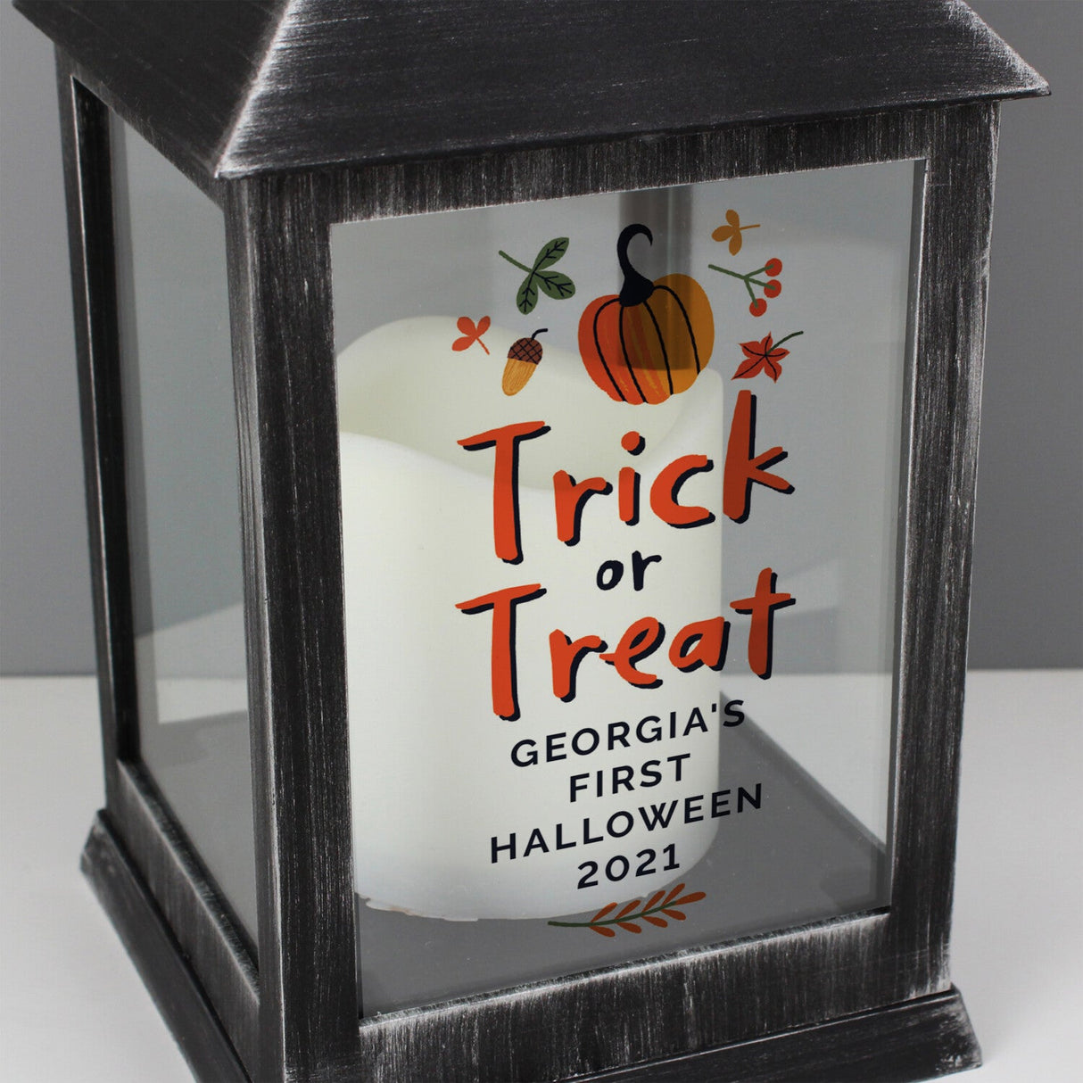 Personalised Trick or Treat LED Lantern: 3 - LED Lighting By Gift Moments