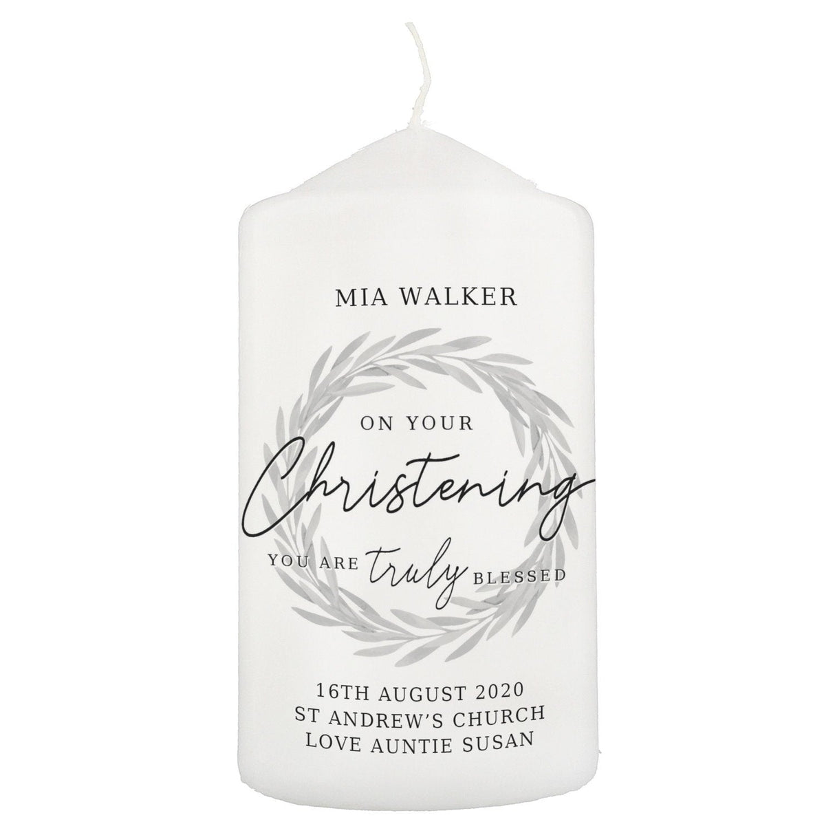 Personalised Truly Blessed Christening Candle: 3 - Candles By Gift Moments