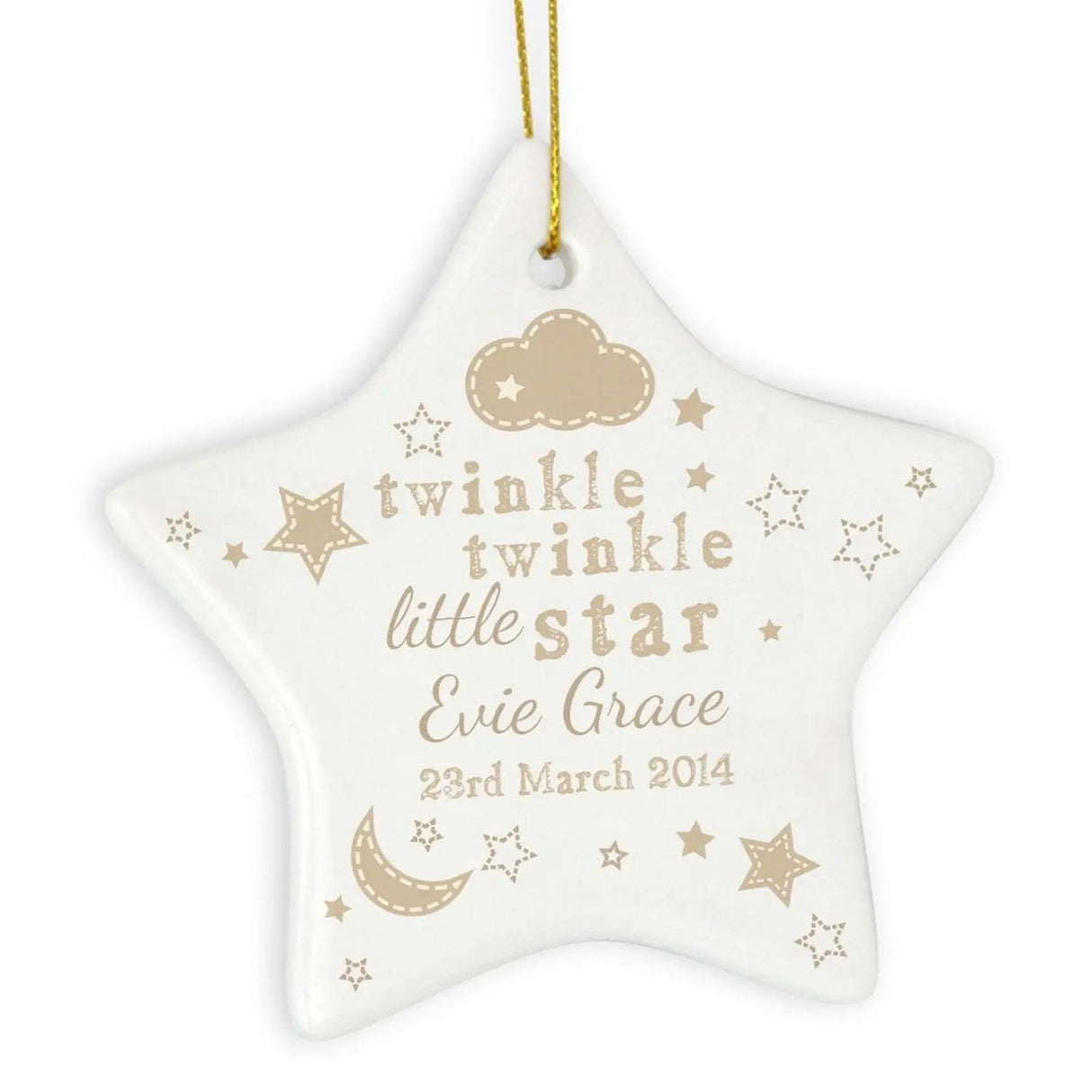 Personalised Twinkle Twinkle Star Decoration: 2 - Decorations By Gift Moments