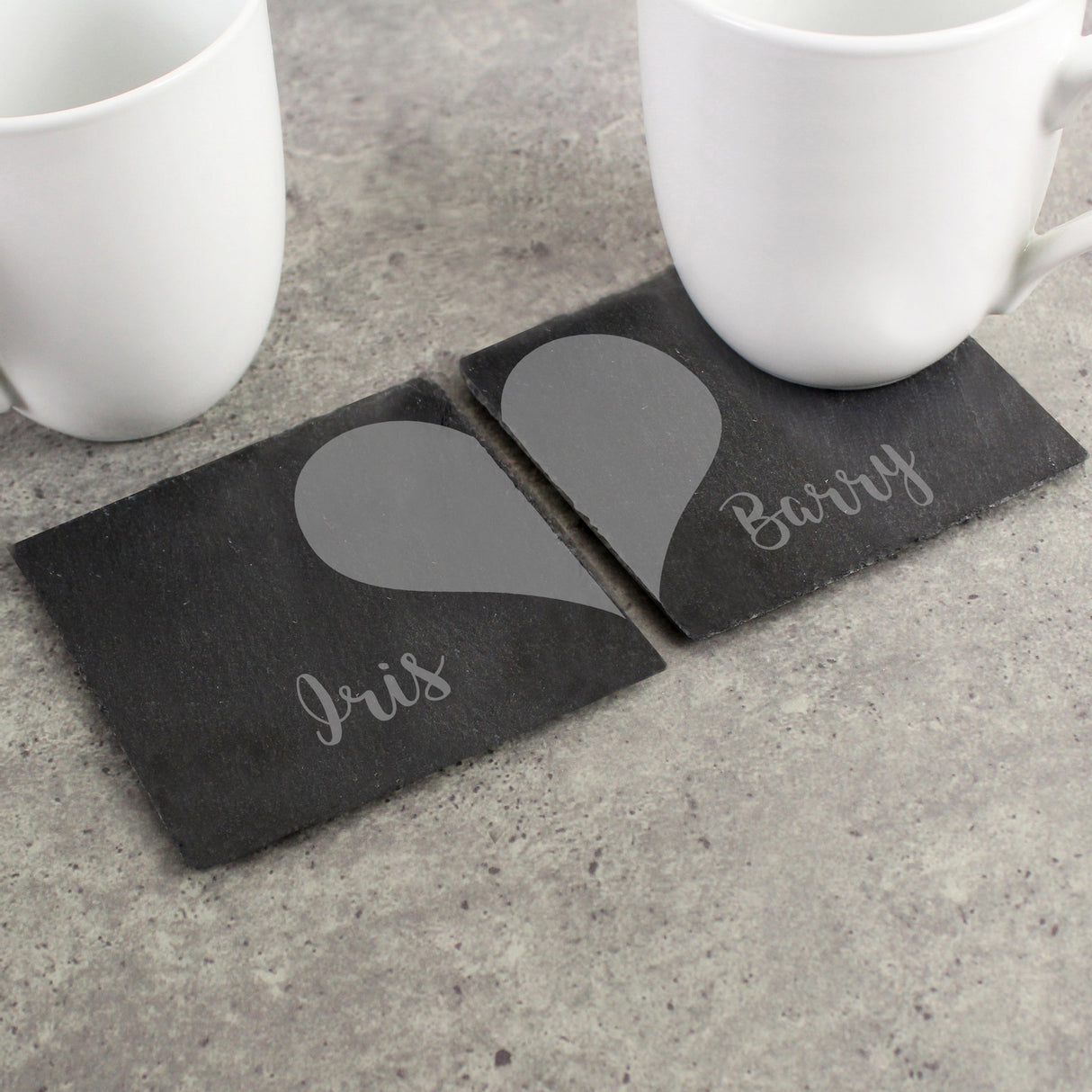 Personalised Slate Coaster Set for Couples: 2 - Coasters By Gift Moments