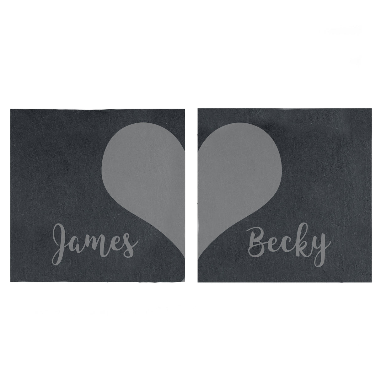 Personalised Slate Coaster Set for Couples: 3 - Coasters By Gift Moments