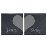 Personalised Slate Coaster Set for Couples: 3 - Coasters By Gift Moments