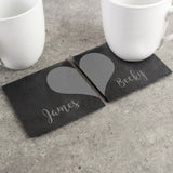 Personalised Slate Coaster Set for Couples: 1 - Coasters By Gift Moments