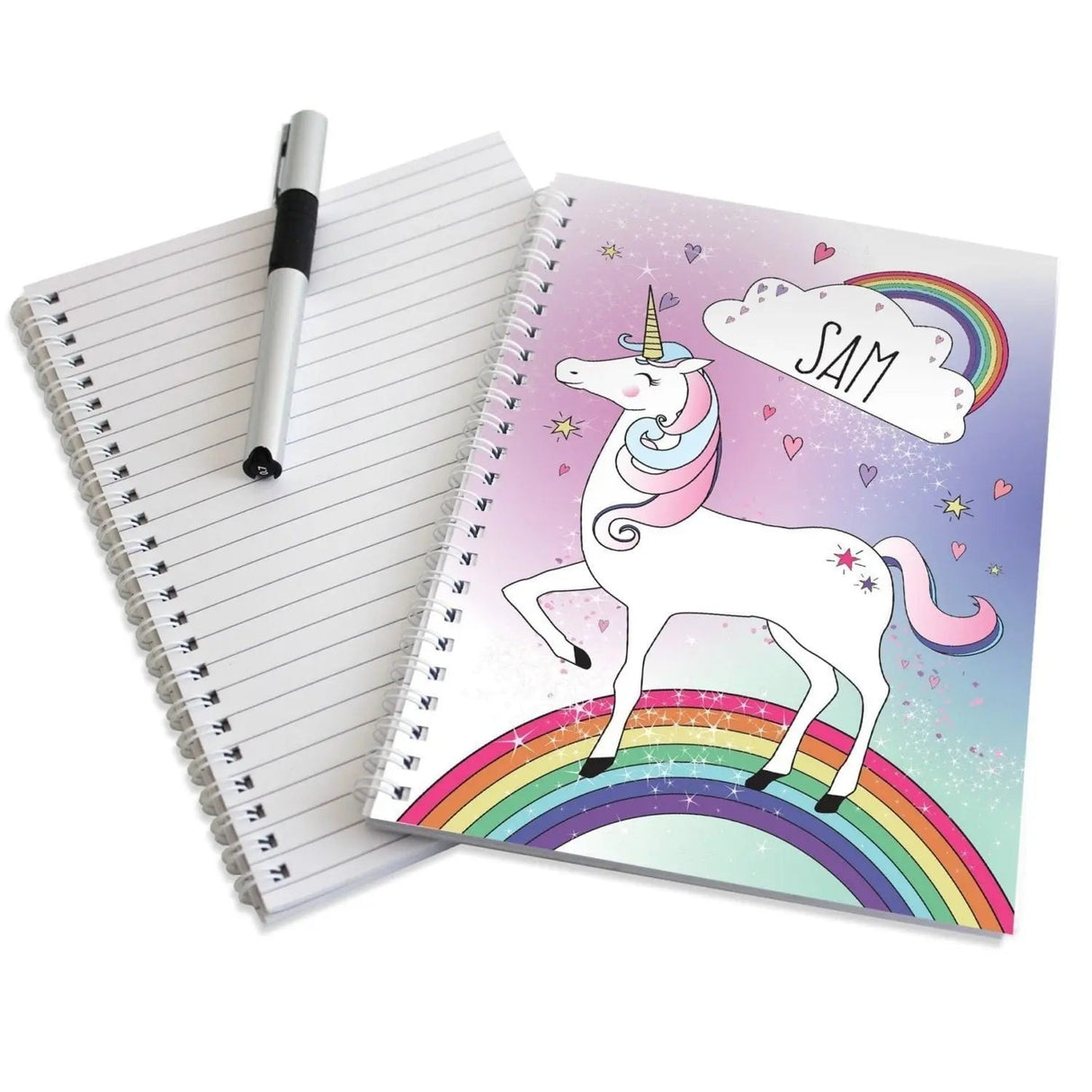 Personalised A5 Unicorn Notebook: 3 - Notebooks By Gift Moments