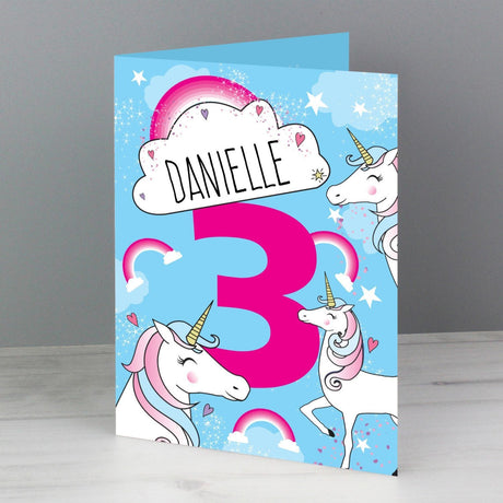 Personalised Unicorn Birthday Card: 1 - Greeting Cards By Gift Moments