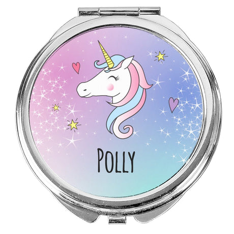 Personalised Unicorn Compact Mirror: 3 - Compact Mirrors By Gift Moments