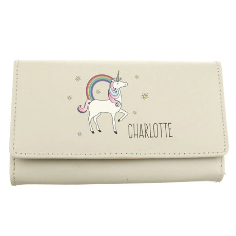 Personalised Unicorn Cream Leather Purse: 3 - Bags & Purses By Gift Moments