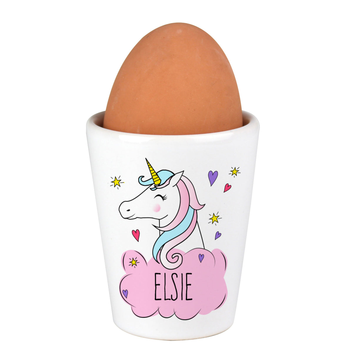 Personalised Unicorn Ceramic Egg Cup: 2 - Egg Cups By Gift Moments