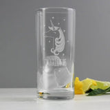 Personalised Unicorn Engraved Hi Ball Glass: 2 - Highball Glasses By Gift Moments