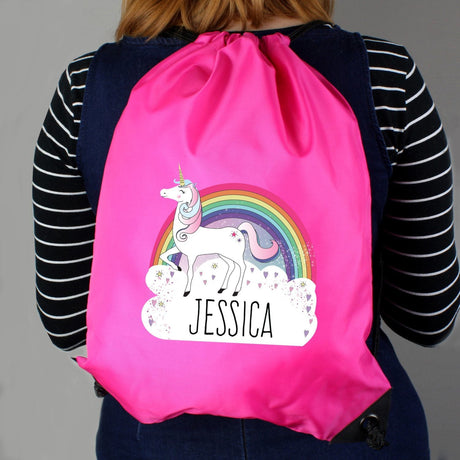 Personalised Unicorn Pink Kit Bag: 2 - Bags By Gift Moments