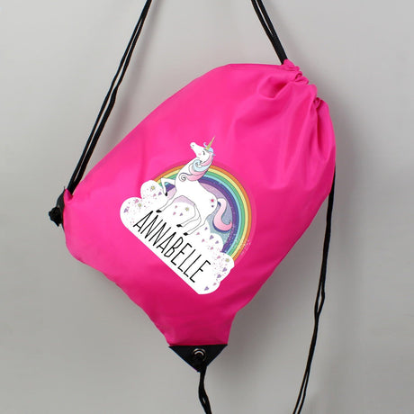 Personalised Unicorn Pink Kit Bag: 3 - Bags By Gift Moments