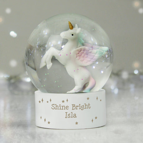 Personalised Unicorn Snow Globe: 1 - Snow Globes By Gift Moments