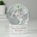 Personalised Unicorn Snow Globe: 4 - Snow Globes By Gift Moments