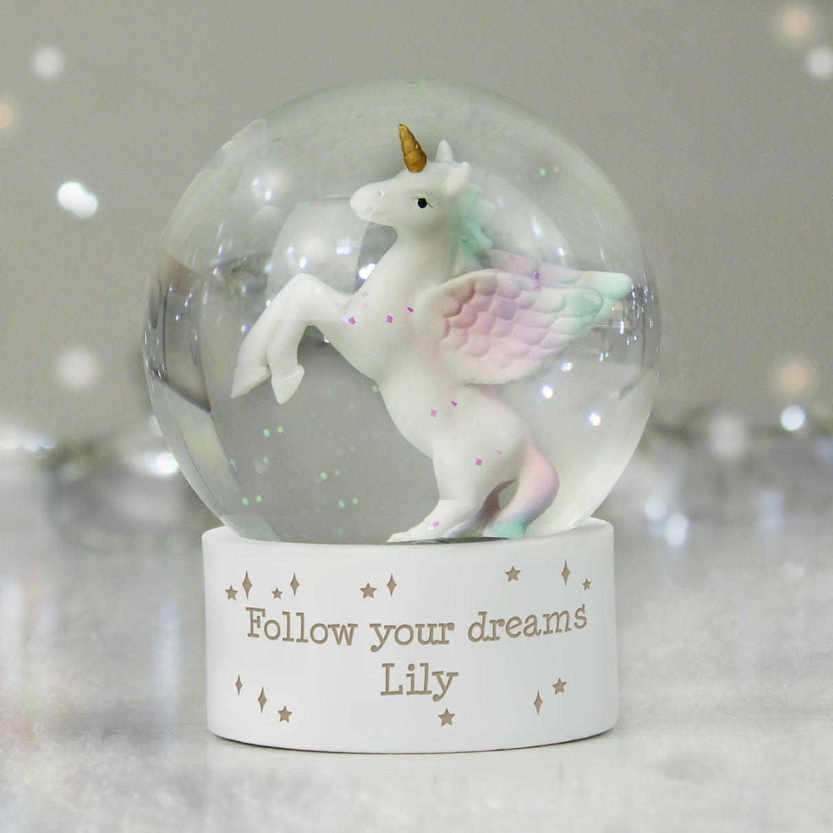 Personalised Unicorn Snow Globe: 6 - Snow Globes By Gift Moments