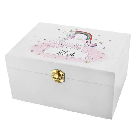 Personalised Unicorn Wooden Keepsake Box: 5 - Keepsake Boxes By Gift Moments