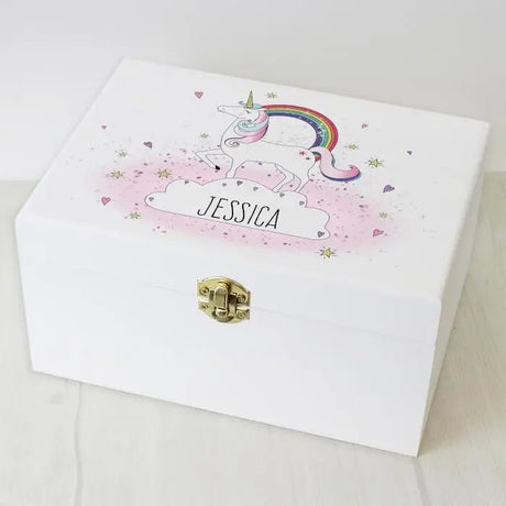 Personalised Unicorn Wooden Keepsake Box: 4 - Keepsake Boxes By Gift Moments