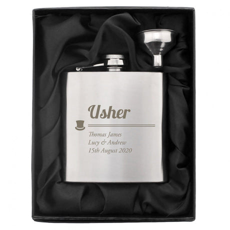 Personalised Usher Hip Flask Gift: 2 - Hip Flasks By Gift Moments