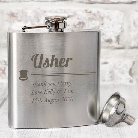 Personalised Usher Hip Flask Gift: 1 - Hip Flasks By Gift Moments