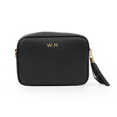 Personalised Black Vegan Leather Crossbody Bag: 2 - Bags & Purses By Gift Moments