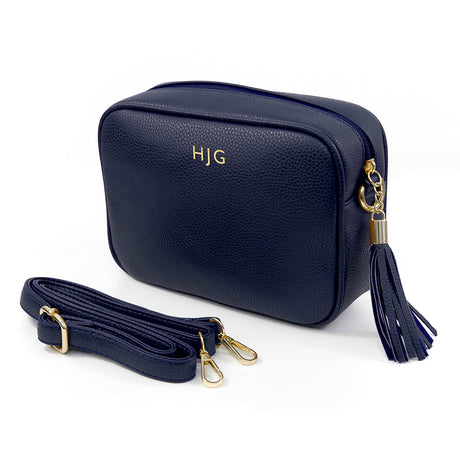 Personalised Navy Vegan Leather Crossbody Bag: 3 - Bags & Purses By Gift Moments