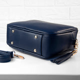 Personalised Navy Vegan Leather Crossbody Bag: 6 - Bags & Purses By Gift Moments