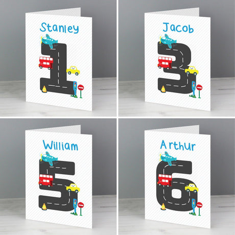 Personalised Vehicles Birthday Card: 2 - Greeting Cards By Gift Moments