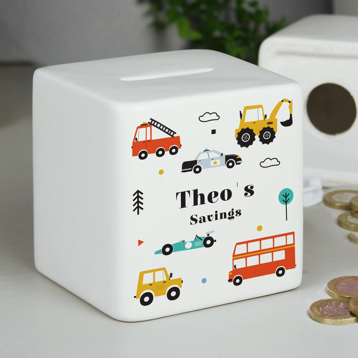 Personalised Vehicles Ceramic Money Box: 1 - Money Boxes By Gift Moments