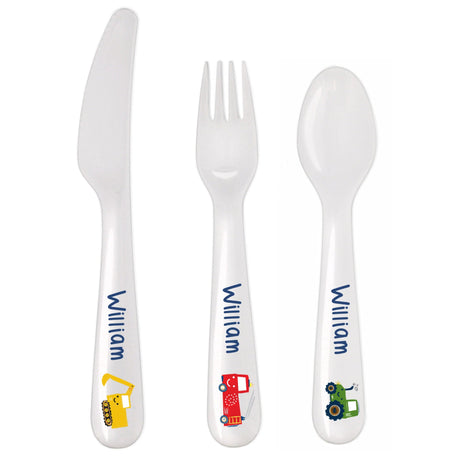 Personalised Vehicles Cutlery Set: 3 - Cutlery Sets By Gift Moments