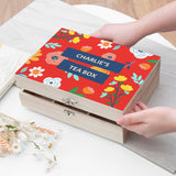 Personalised Vibrant Floral Tea Box Selection: 5 - Tea Boxes By Gift Moments